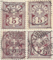 Ziffer 60AB, 5 Rp.bräunlichlila  (alle 4 Anlagelinien)       Ca. 1891 - 95 - Altri & Non Classificati