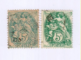 Type Blanc- - 5c Vert Jaune - YT N°111 - Variété - Usati