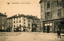 Eymoutiers * Place Notre Dame * Pharmacie BARRET * Commerce P. LEBRET * Mercerie - Eymoutiers