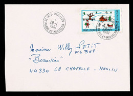 SAINT PIERRE MIQUELON  Lettre Au Tarif 2,30F Noël 90 Cachet MIQUELON  29-1-1991  TTB  2 Scan - Lettres & Documents