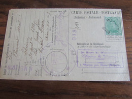 1918-19 : Carte Postale Oblitérée De FORTUNE Par Le CACHET ELECTORAL De WASMES - Fortune Cancels (1919)