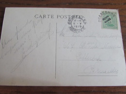 1918-19 : Carte Vue De Mont-Sur-Marchienne Oblitérée De FORTUNE Par Le CACHET ELECTORAL De QUAREGNON (1919) - Fortune Cancels (1919)