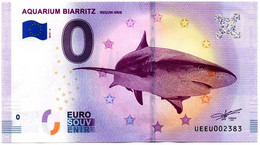 Billet Touristique - France - 0 Euro - Biarritz - Aquarium - Requin Gris (2019-4) - Private Proofs / Unofficial