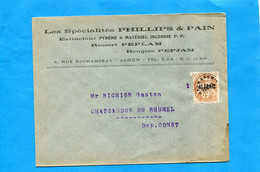Marcophilie-lettre  Commerciale "sté Phillips & Pain"ALGERIE > Préo N° 1 Type Sage - Cartas & Documentos