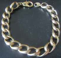 Bracelet Vintage En Métal Doré - Poinçon R - Poids : 16,6 Grammes, 19,5 Cm De Long - Armbanden