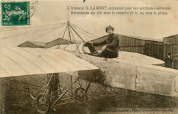 Chauvigny * Thème Aviation * Aviateur G. LANDRY Renommé Pour Acrobaties Aériennes * Avion * Recorman Vol Sous Tempête - Chauvigny