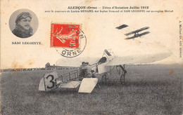 Thème  Aviation  Meeting  Alençon Juillet 1912    .Sadi Lecointe Sur Monoplan Blériot   (voir Scan) - Reuniones