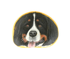 Original Painting Of A Bernese Dog Hand Painted On A Smooth Beach Stone Paperweight - Presse-papier