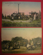 Argentine 1914 Lot 2 Cpa (Tarjeta Postal) Faenas Agricolas & Corrientes-Carnderia Del Camp Edit Fumagalli Dos Scanné - Argentina