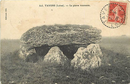 Ref A34-carte Décollée-tavers -loiret -dolmen -pierre Tournante / Carte 3 Feuillets Decollés Pouvant Etre Recollés - Dolmen & Menhirs