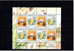 Azerbaijan 2010 . Birds (J/w Kazakhstan). Sheetlet Of 8 (4 Sets). Michel # 832-33  KB - Azerbaïdjan