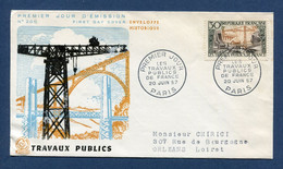 ⭐ France - FDC - Premier Jour - Travaux Publics - Paris - 1957 ⭐ - 1950-1959