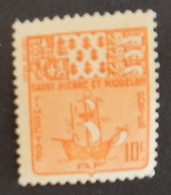 SAINT PIERRE ET MIQUELON  TAXE  YT 67 NEUF** MNH"ARMOIRIE"  ANNÉE 1947 - Timbres-taxe