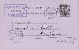 FRANCE - CARTE POSTALE 1886 REMIREMONT > MULHOUSE /AA97 - PAM