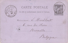 FRANCE - CARTE POSTALE 1886 GARE DE NICE > BRUXELLES /AA103 - Listos A Ser Marcados