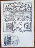 France // 1985 // Carte,Salon Philatélique De Tours - Covers & Documents