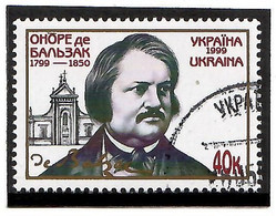 Ukraine 1999 . Honore De Balzac-200. 1v: 40k.  Michel # 305 (oo) - Ukraine