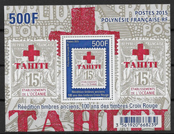 2015 Polynésie Française N° BF  Nf** MNH. Réédition Timbres Anciens Croix Rouge - Blocks & Sheetlets