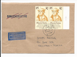 DDR 2757  MeF -  2x85 Pf  Luther Auf Luftpost-Brief Nach Malta - Lettres