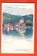 ZBG-21 Litho Oberhofen Am Thunersee  Maxime De Rochedieu. Circulé Timbre Manque - Oberhofen Am Thunersee