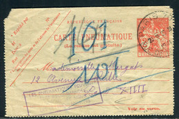 Carte Lettre Pneumatique De Paris Pour Paris En 1941 - Prix Fixe !!  - O 15 - Pneumatiques