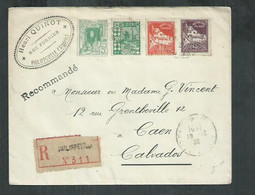 Algérie Recommandé De Philippeville (Henri Quinot) Pour Caen (Calvados) - Covers & Documents