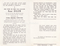 Remi Dillen X Theunis, Olmen, I.O.P. 75 - Devotieprenten