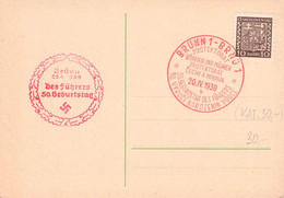 BÖHMEN & MÄHREN - POSTKARTE BRÜNN 20 IV 1939 //AA121* - Covers & Documents