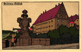 Grimma, Schloß, Steindruck AK, Um 1920 - Grimma