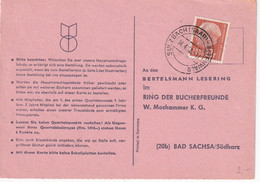 SAARLAND 1958 CARTE DE COMMANDE DE SULZBACH - Altri & Non Classificati