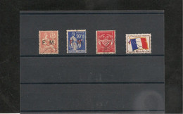 1901/1964 N°Y/T : 1-9-12/13 OBLITERES - Timbres De Franchise Militaire