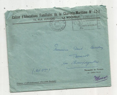 Lettre Civile En Franchise , Caisse D'allocations Familiales De Charente Maritime N° 17-I ,LA ROCHELLE , 1953, 3 Scans - Lettere In Franchigia Civile