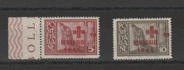 Egeo - 376 ** 1945 - Croce Rossa / Red Cross N. 132/133. Cat. € 300,00. SPL - Aegean (German Occ.)