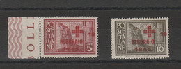 Egeo - 376 ** 1945 - Croce Rossa / Red Cross N. 132/133. Cat. € 300,00. SPL - Egeo (Occup. Tedesca)