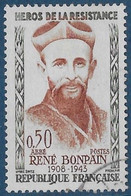 Yv 1252 - 1960 - Héros De La Résistance - Abbé René Bonpain - Other & Unclassified