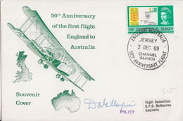 18 Lettres 50° Anniversaire Du 1° Vol Angleterre-Australie En 1919, Obl. En Dec 69 Aux Différentes étapes - Erst- U. Sonderflugbriefe