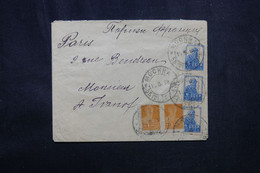 U.R.S.S. - Enveloppe De Moscou Pour Paris En 1924, Affranchissement En Bande De 3 Et Paire  - L 72512 - Briefe U. Dokumente