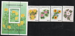 OUZBEKISTAN - N°611/4+BLOC N°37 ** (2006) Fleurs : Roses - Oezbekistan