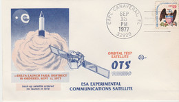 N°638 N -lettre O.T.S. -orbital Est Satellite- Esa Experimental Communications Satellite- - América Del Norte