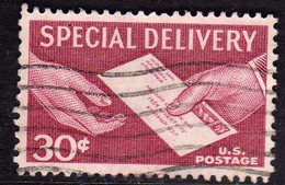 USA STATI UNITI 1957 SPECIAL DELIVERY LETTER IN HAND ESPRESSO CENT 30c USED USATO OBLITERE' - Espressi & Raccomandate