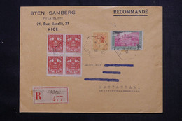 MONACO - Enveloppe Commerciale De Nice En Recommandé En 1938 Pour Montauban - L 72550 - Lettres & Documents