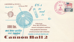 N°641 N -lettre Cannon Ball 2 -800Ibs -most Dense Satellite Ever Launched- - North  America
