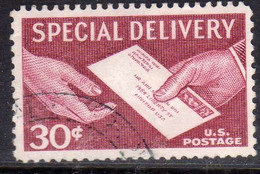 USA STATI UNITI 1957 SPECIAL DELIVERY LETTER IN HAND ESPRESSO CENT 30c USED USATO OBLITERE' - Express & Recommandés