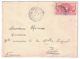 1914 - TIMBRE GÉNÉRAL FAIDHERBE N° 5 SEUL Sur LETTRE CAD KAYES HAUT SÉNÉGAL ET NIGER Pour PARIS FRANCE - Briefe U. Dokumente