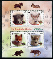 ROMANIA 2012 Young Wild Animals Block MNH / **.  Michel Block 546 - Hojas Bloque