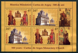 ROMANIA 2012 Monastery Church Of Curtes De Arges Block MNH / **.  Michel Block 542 - Blokken & Velletjes