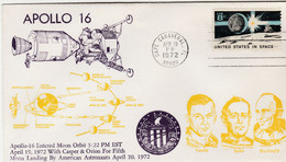 N°659 N -enveloppe Apollo 16 Entered Moon Orbit - Amérique Du Nord