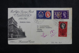 ROYAUME UNI - Enveloppe FDC ( Post Office Savings Bank ) En 1961 Pour La France - L 72592 - 1952-1971 Dezimalausgaben (Vorläufer)