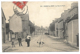 CPA 14 ISIGNY SUR MER LA RUE DE PARIS CHIEN ANIMEE RARE BELLE CARTE !! - Sonstige & Ohne Zuordnung