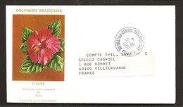 Polynésie 1978 N° 119 O FDC, Premier Jour, Fleurs, Fleur, Hibiscus Rosa Sinensis, Rose De Chine - Brieven En Documenten